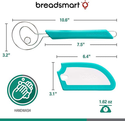 Artisan Bread Whisk and Bench Scraper Duo - Essential Dough Mixer Tools - Sourdough Bread Baking Supplies