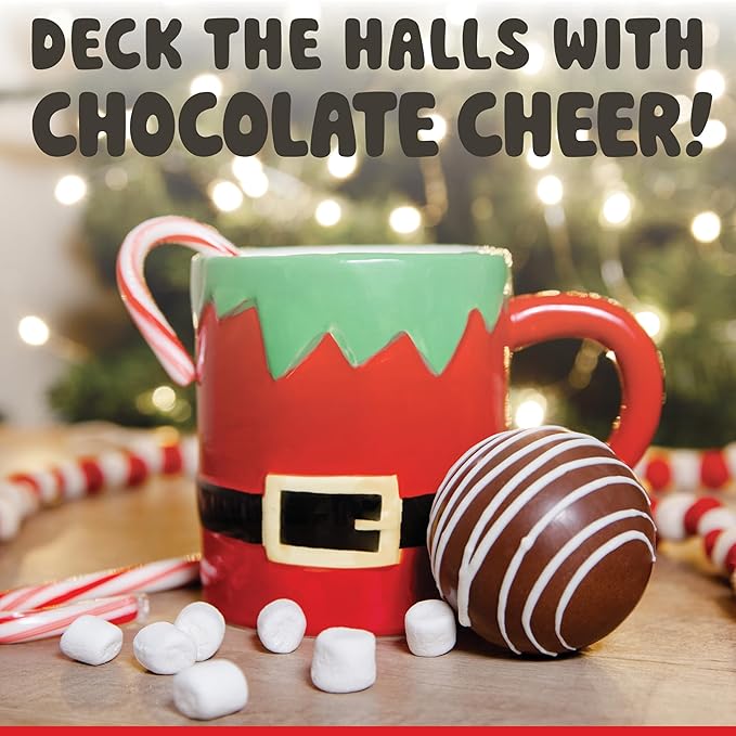 Hot Chocolate Bombs by Chocolate Works, Premium Hot Cocoa Bombs with Marshmallows, Made with Real Milk Chocolate, Dark Chocolate and White Chocolate, Pack of 6 Cocoa Bombs