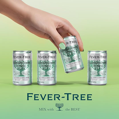 Fever-Tree Elderflower Tonic Water - Premium Quality Mixer - Refreshing Beverage for Cocktails & Mocktails. Naturally Sourced Ingredients, No Artificial Sweeteners or Colors - 5.1 Fl Oz Cans - Pack of 24