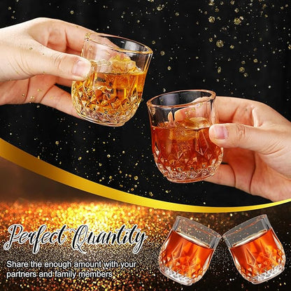 Meanplan 2.7oz Mini Shot Glasses Set Tasting Glasses Heavy Base Clear Shot Cup Cute Cordial Mini Wine Cups for Serving Whiskey, Wine, Juice(24 Pcs)