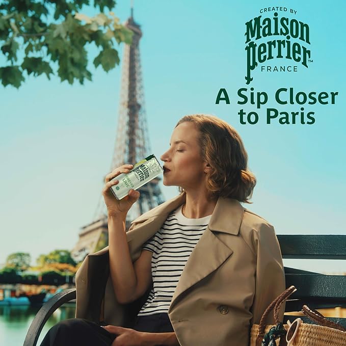 Maison Perrier Forever Lime Flavored Sparkling Water, 11.15 Fl Oz Cans, 8 Count, 3 Pack