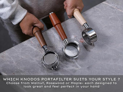Walnut Naked Portafilter 54mm for Breville Barista Express, Pro, Touch, Bambino Plus | Premium Bottomless Portafilter | Fits BES870XL, BES878, BES880 | Includes 18–21g Filter Basket