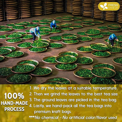 FreshDrinkUS, Premium 80 Mullein Leaf Tea Bags – 100% Natural, Pure, & Caffeine-Free Herbal Tea for Lung – Loose Leaf, No Sugar, Vegan, Gluten-Free, Made with Natural Material Tea Bags