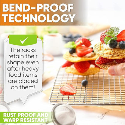Spring Chef 10 x 15 Inch Stainless Steel Cooling Rack for Cooking & Baking - Heavy Duty Cookie Cooling Rack for Kitchen - Oven Safe - Fits Jelly Roll Pan - Dishwasher Safe