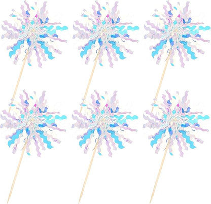 30 PCS Foil Firework Cupcake Toppers Sparkle Tinsel Cupcake Picks Happy Birthday Cake Toppers Drink Stirrers Cocktail Food Fruit Toothpicks for Baby Shower Birthday Party Decorations Supplies Silver
