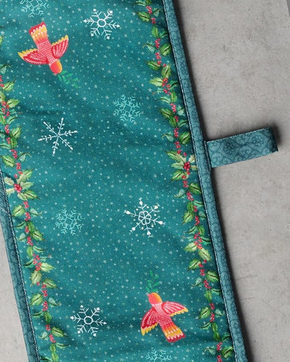 Maison d' Hermine Double Oven Mitts 100% Cotton 7"x35" Double Oven Mitt Heat Resistant BBQ Cooking Gloves with Loop, Baking, Grilling, Home, Kitchen, Handling Hot Pans (Hygge Christmas)