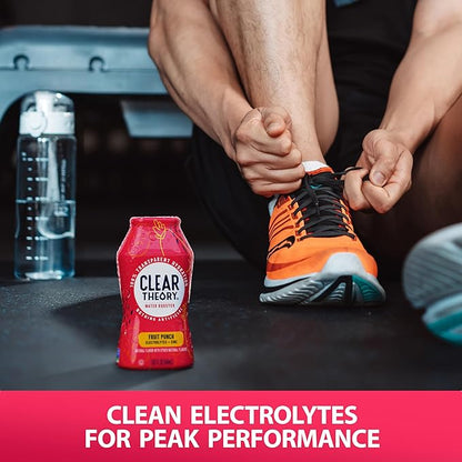 Clear Theory Water Flavoring Drops with Electrolytes – Electrolyte Drink Mix, [Fruit Punch] Water Enhancer for Kids & Adults, Sugar-Free, Vegan, Gluten-Free, 2-Pack (1.62 fl oz Bottles)