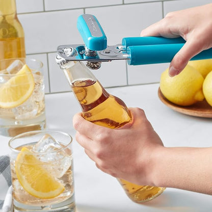 KitchenAid Classic Multifunction Can Opener and Bottle Opener Easy to Use, Razor Sharp Stainless Steel Cutting Wheel, Soft Ergonomic Handles, Ocean Drive