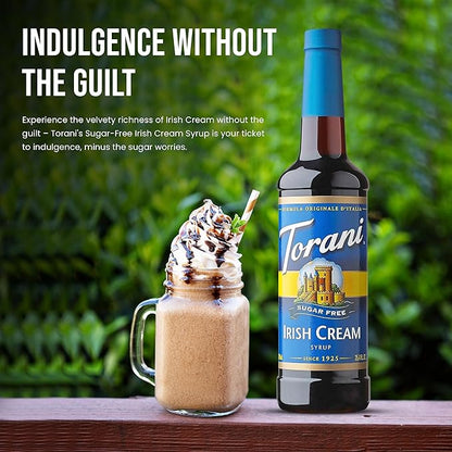 Jimoco® Syrup Pump Dispenser + Torani® Sugar Free Irish Cream Syrup, 25.4 oz - Coffee Syrup Pump & Flavoring Bundle