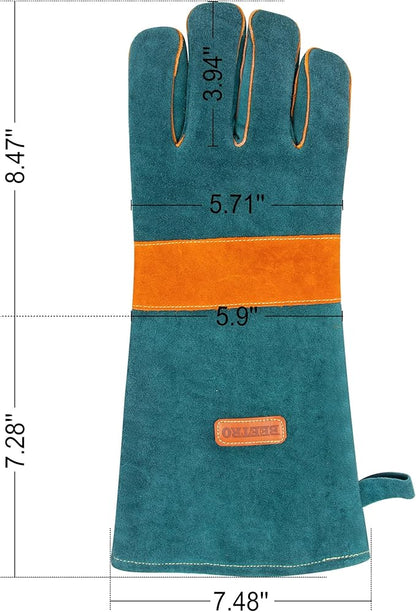 BEETRO 932℉ Heat Resistant Forge/Mig/Stick Welding Gloves for Oven/Grill/Fireplace/Furnace/Stove/Pot Holder/Wood Burner