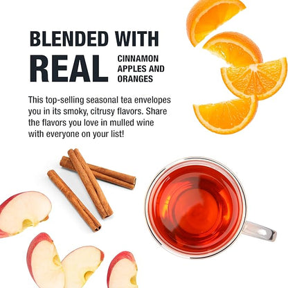 Tiesta Tea - Fireside Spice, Loose Leaf, Mulled Wine Herbal Tea, Premium Non-Caffeinated Holiday Blend, Make Hot or Iced, Brews Up to 25 Cups, 1.5 Ounce Resealable Pouch