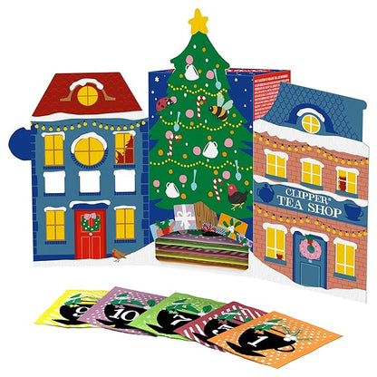 Clipper Tea: Tea Advent Calendar for 2024 Christmas Holiday – Sampler Set Gift w/ 12 Organic Flavors, Mix of Lemon, Ginger, Sleep, Herbal, Green & Black Tea Blends – 1 Variety Pack, 24 Individual Bags