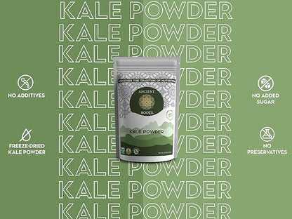 Ancient Roots Kale Powder - All-natural Vegetable Powder, No Sugar Added, No Preservatives, Supports Heart Health, Natural Source of Fiber - 3.5 ounces (20 servings)