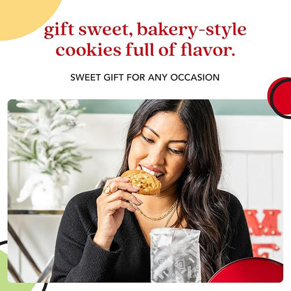 David's Cookies Fresh Baked Decadent Jumbo Vanilla Chip Macadamia Nut Cookies – 2lb Gift Basket Tin with 8 Large Vanilla Cookies – Bakery-Style Soft and Chewy Dessert for Birthdays, Special Occasions