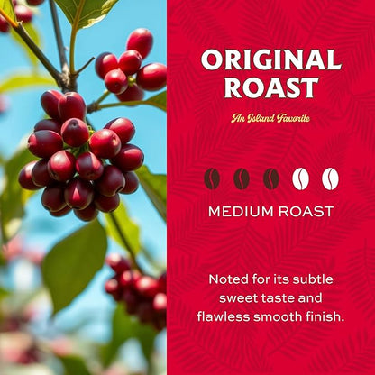 Lion Coffee Classic Original Whole Bean Coffee, Medium Roast, A Taste of Aloha - 24 Ounce Bag