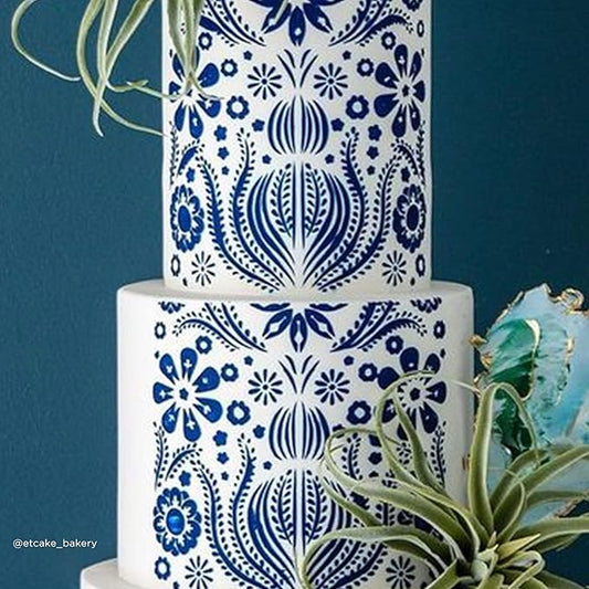Cake Stencil for Buttercream Cake, Royal Icing, Ganache, Painting, Art and Crafts (Loretta)