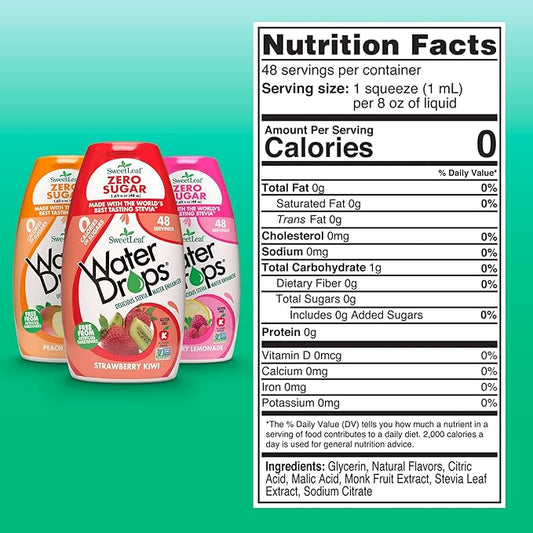 SweetLeaf Water Flavoring Drops - Stevia Water Enhancer, Sugar Free, Zero Calorie Water Additive for Flavor, Contains Monk Fruit Extract, Gluten Free, Keto Friendly - 1.62 Fl Oz (Variety Pack of 3)
