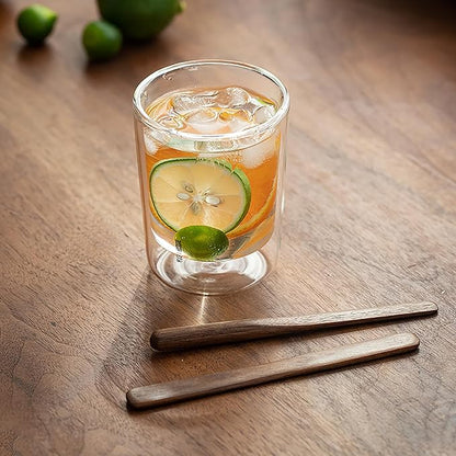 Black Walnut Wood 4Pcs Coffee Stirrers 6″ Reusable & Multifunctional for Coffee, Drinks, Tea, Milk, Oatmeal, Crafts and Oil, butter spreader Great for jam, jelly, peanut butter etc.