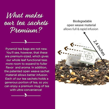 The Tea Spot Organic Morning Mojo Black Tea with Vanilla and Citrus for Energy | Breakfast Blend of Pu'erh Tea, Black Tea, Orange Peel and Vanilla Flavor | 15 Tea Bags