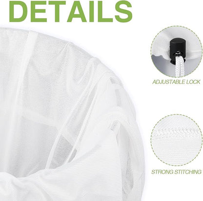 Chumia 10 Pack Brew Bags Reusable Extra Large 26 x 22'' Fine Mesh Strainer Cold Brew Filters Drawstring Cheese Cloth Straining Bags Wine Making Supplies for Fruit Cider Beer