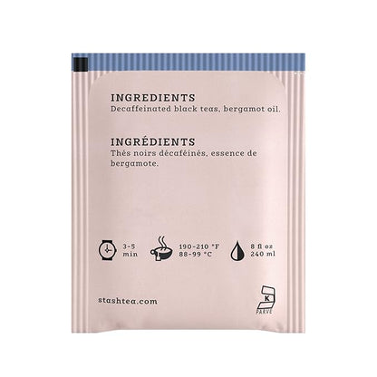 Stash Tea Decaf Earl Grey Black Tea - Decaf, Non-GMO Project Verified Premium Tea with No Artificial Ingredients, 18 Count (Pack of 6) - 108 Bags Total