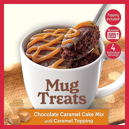 Betty Crocker Mug Treats Chocolate Caramel Cake Mix with Caramel Topping, 4 Servings, 12.5 oz. (Pack of 6)
