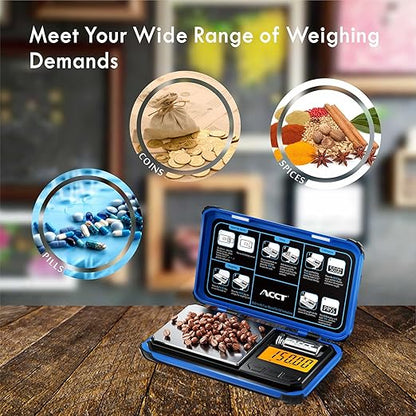 Precision Pocket Scale, 200gx0.01g Jewelry gram Scale, Digital Food Scale with LCD Display, one-Click Conversion 6 Units, Mini Scale for Kitchen/Powder/Coffee/Coins(Battery Included)