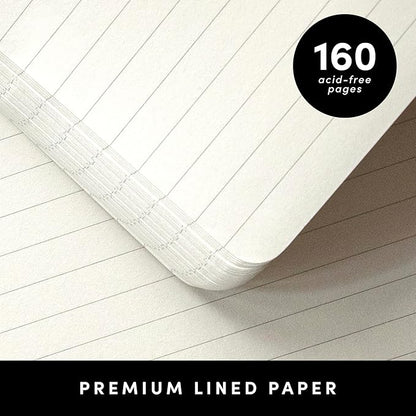 PAPERAGE Lined Journal Notebook, (Coral), 160 Pages, Medium 5.6 in x 8 in - 100 GSM Thick Paper – Hardcover Journaling Notebook for Work, School & Note Taking