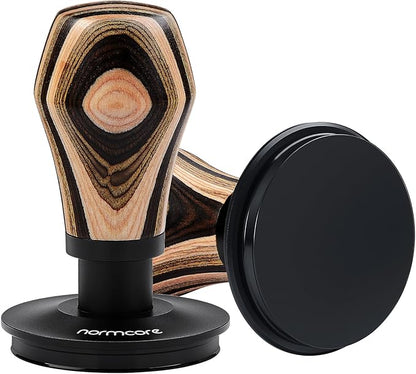 Normcore 53.3mm Coffee Tamper V4.1, Spring Loaded Tamper with Titanium PVD Coating Flat Base, Espresso Tamper Fits 54mm Breville Sage Portafilters, Colorful Wood Handle