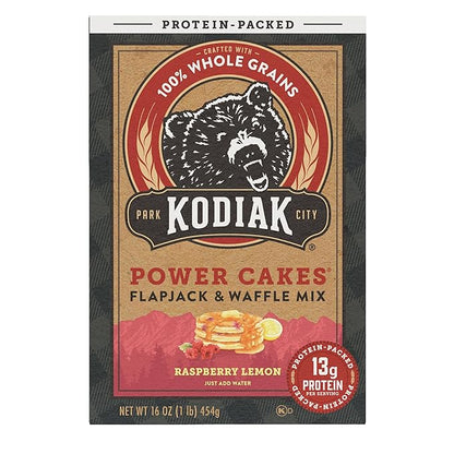 Kodiak Cakes Power Cakes, Pancake & Waffle Mix, Raspberry Lemon, High Protein,100% Whole Grains (Pack of 6)