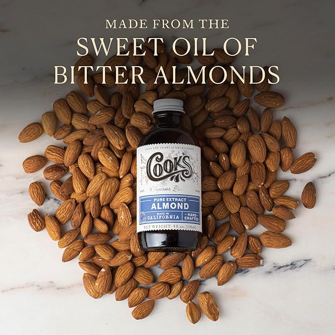 Cook's, Organic Pure Almond Extract, for Cookies, Cakes, Pastries, Allergen Free, 128 Ounces (1 Gallon)