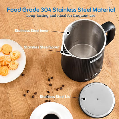 1.7L(57oz) Large Electric Kettle Temperature Control, 7+Cups Electric Tea Kettle for Coffee&Tea, 2 quarts Big Hot Water Kettle Electric with,1200W,Keep Warm-Black