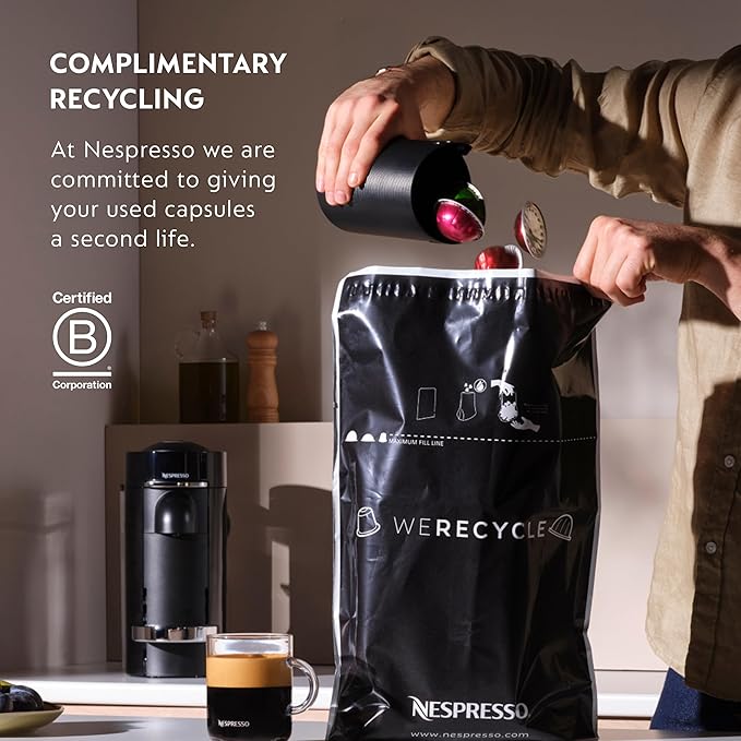 Nespresso Capsules Original Line, Ristretto Intenso, Dark Roast Coffee, 50 Count Coffee Pods