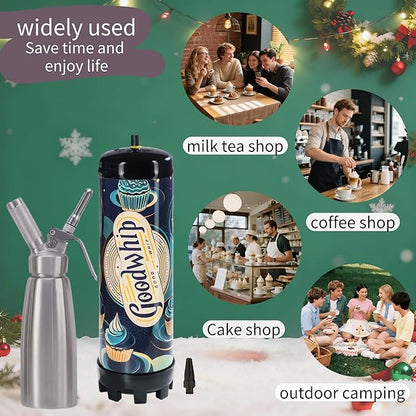 2.2L 1364G Whipped Cream Charger(1 Pack), Fits with Any Standard Dispensers Food Grade Original Flavor