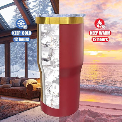 20 oz Tumbler Stainless Steel Tumbler with Lid and Straw, Double Wall Vacuum Insulated Travel Coffee Mug for Laser Engrave, Powder Coated Cups for Hot and Cold Drinks (Red,1 pack)