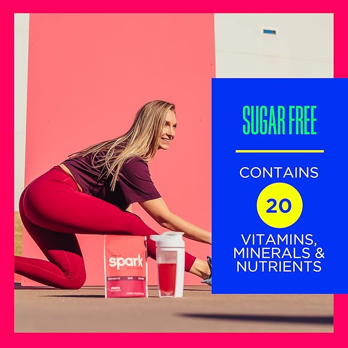 AdvoCare Spark - Energy Drink Mix - Vitamin & Amino Acid Supplement - Supports Energy & Focus* - Portable Immune Support* - Sugar-Free - Cherry, 14 Stick Packs (3.5 oz)