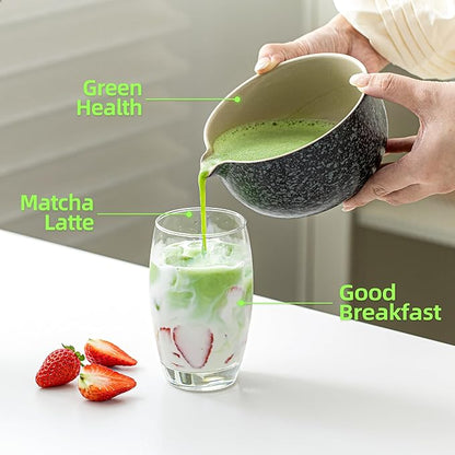 TEANAGOO 9 Pcs Matcha Whisk Set,Ceramic Matcha Set,Matcha Kit for Ceremony,Matcha Tea Set for Making Breakfast/Matcha Latte,Matcha Whisk and Bowl Set with 2 Matcha Cups(7.2oz),Gift for Matcha Lover