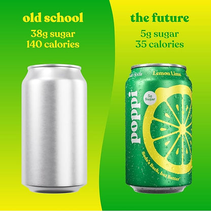 Poppi Sparkling Prebiotic Soda Beverage with Apple Cider Vinegar, Seltzer Water and Fruit Juice, Party Starters Variety Pack, 12 Fl Oz, Pack of 12, Packaging May Vary