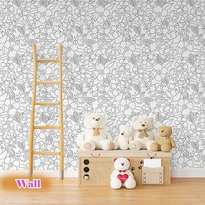 Large Flower Stencils for Painting Floral Leaf Stencil Rose Vine Background Template Paint Stencils for Painting on Wood Burning Art Craft Canvas Furniture Wall (7 Large Flowers)