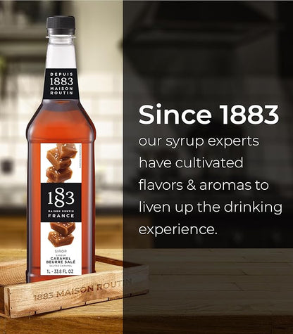 1883 Maison Routin France Salted Caramel Syrup, 33.8 Fl Oz