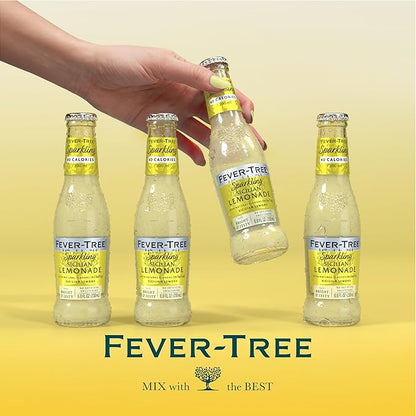 Fever-Tree Sparkling Sicilian Lemonade - Premium Quality Mixer - Refreshing Beverage for Cocktails & Mocktails. Naturally Sourced Ingredients, No Artificial Sweeteners or Colors - 6.8 Fl Oz Bottles - Pack of 24