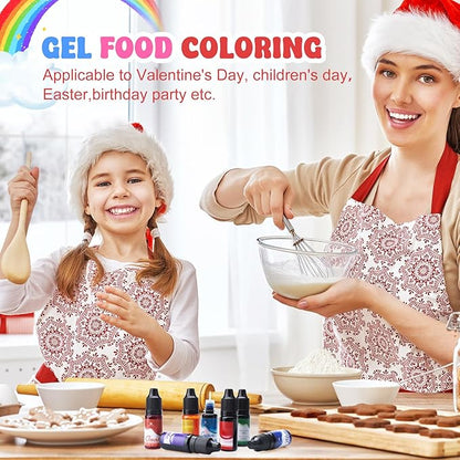 Gel Food Coloring - Rainbow Gel Food Coloring Set for Baking, Cake Decorating, Easter Egg - 7 Colors Concentrated Flavorless Edible Food Color Dye for Icing, Fondant, Cookie, DIY Crafts - 15g/Bottle
