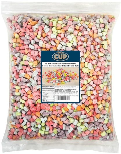 By The Cup Assorted Dehydrated Cereal Marshmallow Bits, 2 lb Bulk Bag