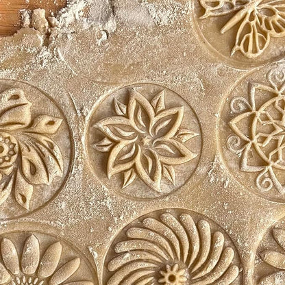 Wood Cookie Stamp, 2.5 Inch (Poinsettia CS-014)