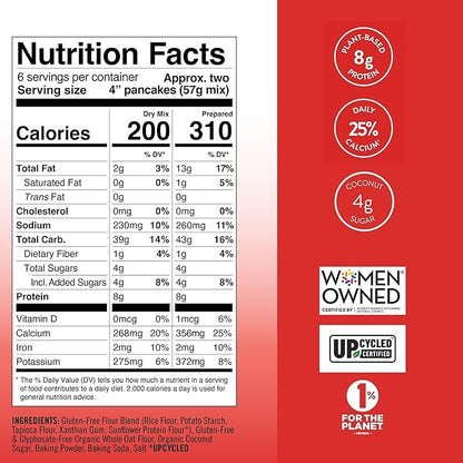 Bake Me Healthy Vegan Waffles & Pancake Baking Mix - Gluten & Dairy Free, Vegan, Non-GMO, Low Sugar, Allergy-Friendly, Plant-Based, Easy to Make, 12oz/ 339g Resealable Pouch (Pack of 1)