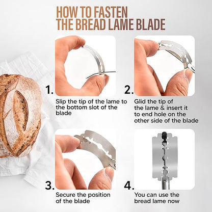 RICCLE Bread Lame Slashing Tool, Dough Scoring Knife with 15 Razor Blades and Storage Cover