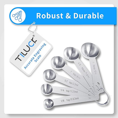 TILUCK Measuring Cups and Spoons Set, Stainless Steel Cups & Spoons,Coffee Scoop Spoon, Kitchen Gadgets for Cooking & Baking (13)
