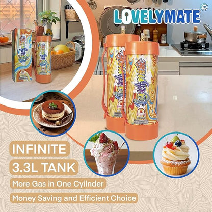 Whipped Cream Charger Tank 3.3L 2000G Whip Cream Charger Cylinder Food Grade Flavored (Tips Included) (1, Tropical Punch)