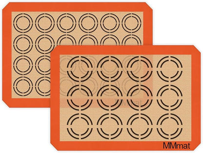 Silicone Baking Mats - Best German Silicone - Non Slip Silicone Baking Sheet, Non Stick Reusable Silicone Mats for Baking, Oven Liner, Counter Mat - 2 Half Sheets Cookie Baking Mats