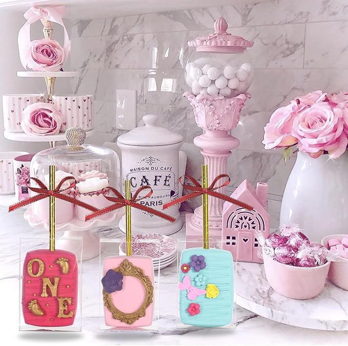 50pcs 3.5" x 2.4" x 1.38" Rice Krispie Treat Boxes & Macaron Boxes for Bridal Shower & Birthday Party